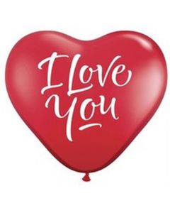 Balon latex Inima "I love you" 25 cm, cod 1BAL.ACRI.LOV