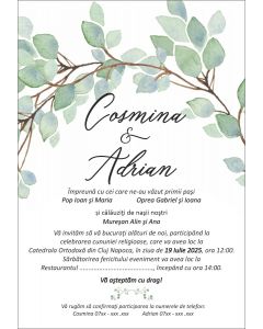 Invitatie nunta personalizata, cod IFE15
