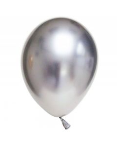 Baloane latex argintii lucioase 33 cm 10 buc, cod 120.89