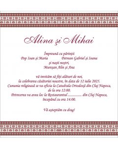 Invitatie nunta personalizata traditionala, cod IFE02
