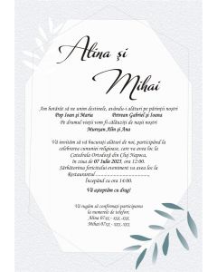 Invitatie nunta personalizata florala, cod IFE07